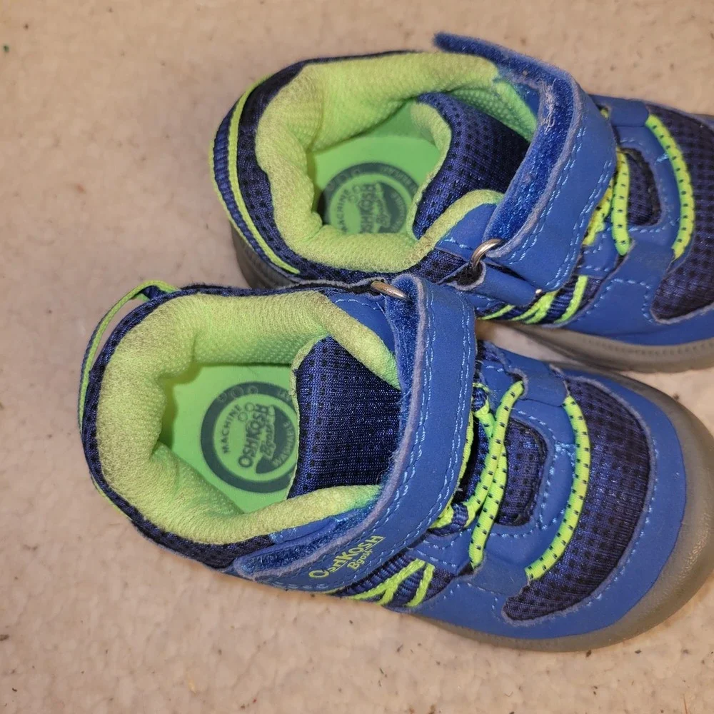 OshKosh B'gosh Toddler Water Shoes‎ Blue Green Hook Loop Size 5 EU 20
